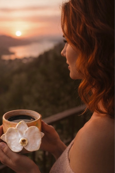 Gesto seramik لمسة الأوركيد - كوب سيراميك بدون مقبض 180 مل