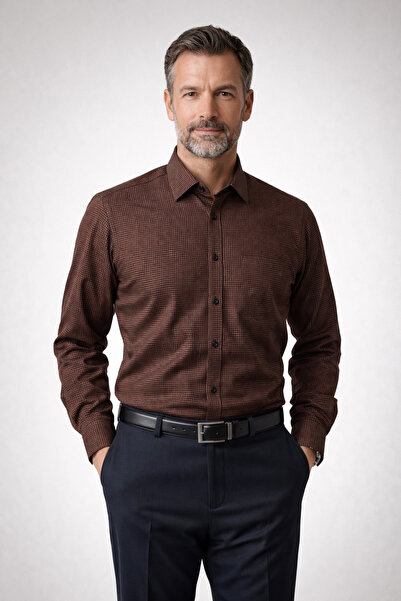 ETİQET Classic Cut Wooled Winter Thick Father Shirt (Top Quality Product)