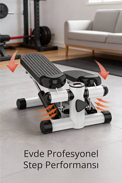 Triathlon T‑237 Çift Amortisörlü Stepper Egzersiz Aleti | Çift Direnç Lastiği | Dijital Ekran | Hidr