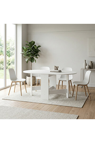 De Mobilya Katlanır Mutfak Masası 145cm x 90cm (6 Destekli)