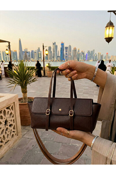 H&D COLLECTİON Women's Buckle Detailed Bag Brown