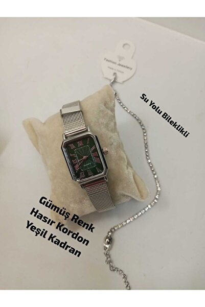 Brality Silver Color Case Silver Color Mesh Cord Vintage Women's Wristwatch (...