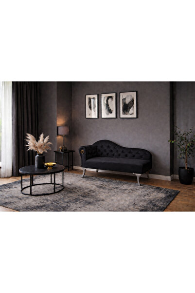 aldagelsin Dekoratif Bihter Koltuğu Siyah Josephine Gold Ayak