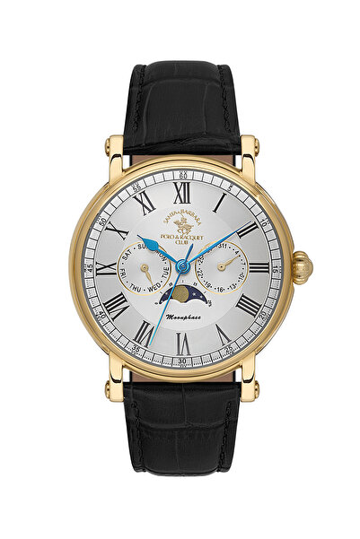 Santa Barbara Polo & Racquet Club Legend Black Leather Watch for Men SB.4.100...