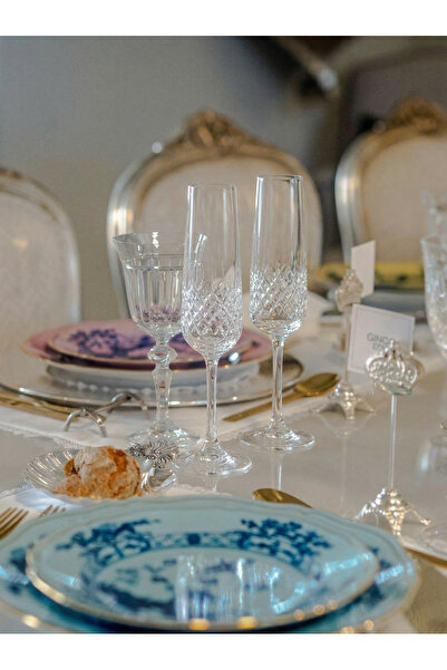 i love home glass Kristal Flüt Kadeh 200 cc - Tekli