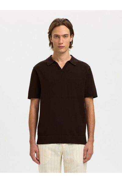 SELECTED Pletené polo tričko