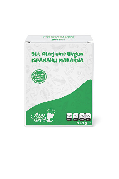 Aşçı Anne Süt Alerjik Ispanaklı Makarna Dirsek - 8+ Ay - 250g