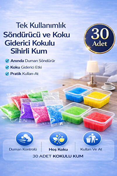 nelerbulurum 30 Adet duman Kül Koku Giderici Kum, Hoş Kokulu, 30 adet ,Pembe,...