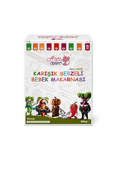Aşçı Anne Karışık Sebzeli Keçi Sütlü Makarna Boncuk - 250g