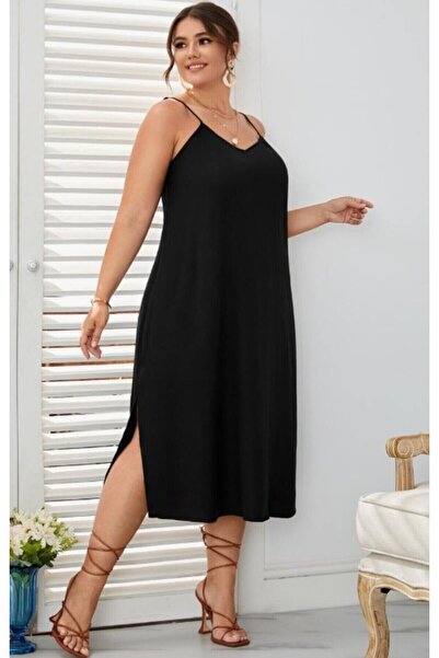 FOR ESRA BIG TREND Women's Plus Size Front Back V Neck Adjustable Strap Two S...