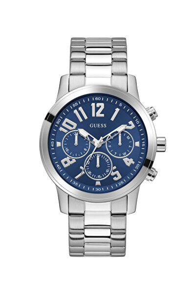 Guess Mens Silver Tone Round Analog Watch