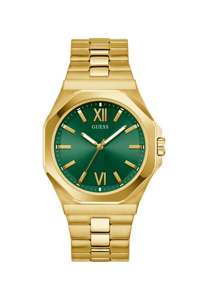 Guess Mens Gold Tone Analog Watch