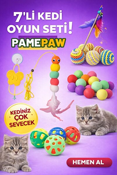 PAMEPAW 7'li Set :Elastik Kendinden Yapışkanlı Kedi Oltası , Sarma Top ,Olta ...
