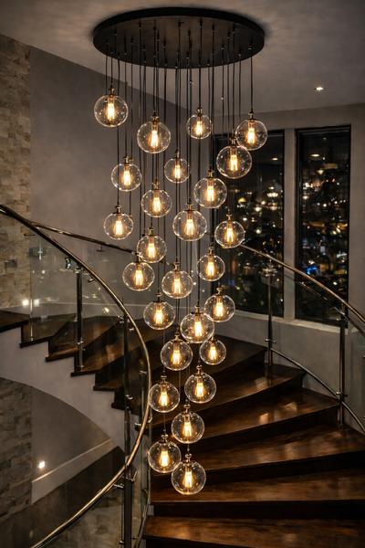 Beyaz Aydınlatma Galeri boşluğu sarkıt avize