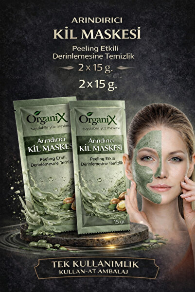 Organix Argan Yağı Özlü Kil Maskesi - Tek Kullanımlık - Cilt Yenileyici Yüz M...