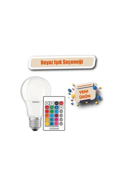 Osram Led Uzaktan Kumandalı Renk Değiştiren 9W Beyaz + Sarı Dim Edilebilir