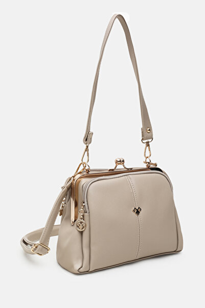 Les Crioch حقيبة يد وكتف وحقيبة كروس نسائية من جلد المنك الناعم متعددة الأقسام