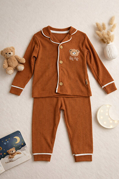 Luna Ayıcık Nakışlı Erkek Bebek Pijama