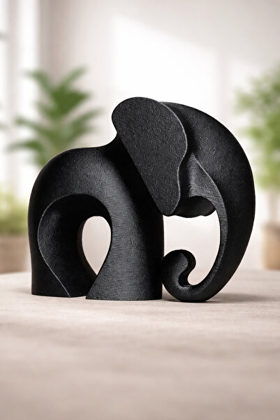 Baalaa Dekoratif Fil Biblosu-Siyah –Modern Minimal Ev Ofis Aksesuarı (3D Baskı)