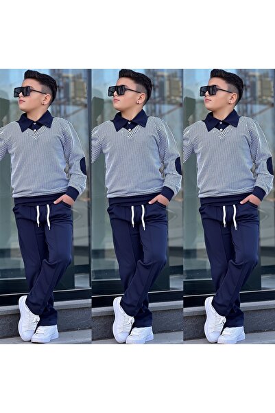 MİA SHİNE S Boy's 2-Piece Sweater and Pants Combination Set