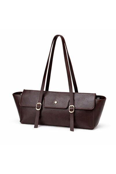 ÇANTAM GELSİN Women's Brown Lining with Buckle Accessories Shoulder Bag Bag S...