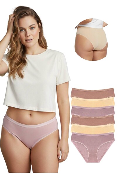 Newlilla 1008 Jacquard Elastic Bato Women's Pack of 6 Panties