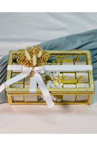 TutkuSetUp Cam Kutuda Söz Nişan Çikolatası – 50 Madlen Ve Draje