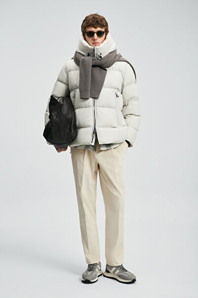 Lufian Tommy Goose Feather Men's Coat Stone