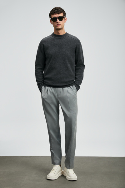 Lufian بنطلون تشينو رجالي من رونالد سمارت بتصميم مريح باللون الرمادي