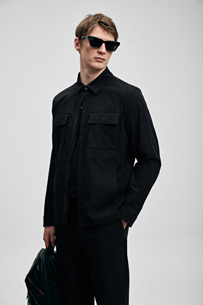 Lufian Cămașă-jachetă Beck pentru bărbați, neagră