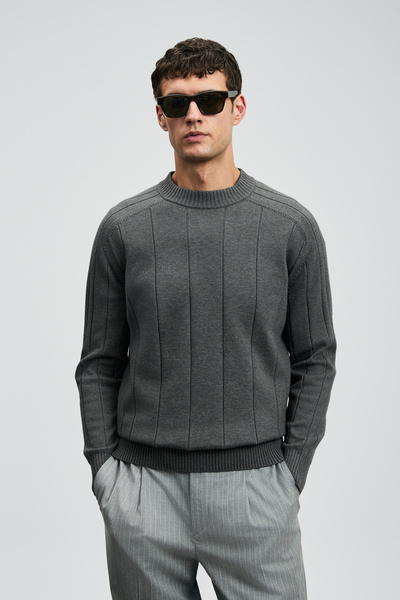 Lufian Ανδρικό πουλόβερ Grand σε σκούρο γκρι