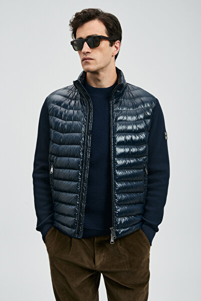 Lufian Glenn Goose Feather Men's Coat Navy Blue