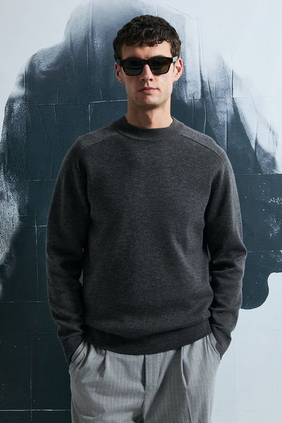 Lufian سترة هيرمان للرجال باللون الرمادي الداكن