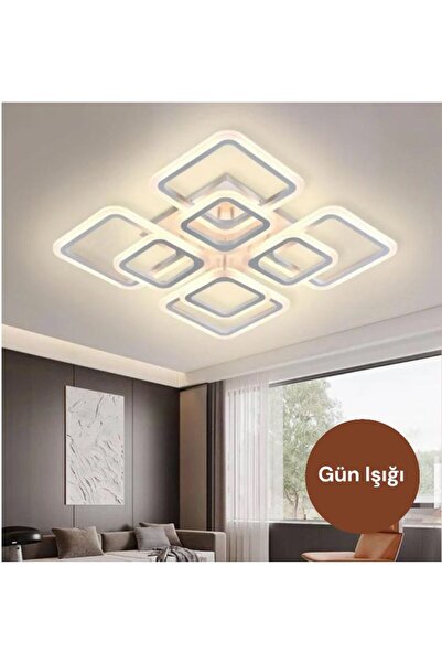 KRAYDINLATMA Ares 4+4 Beyaz Plafonyer Lüks Modern 8'Lİ Günışığı Ledli Avize