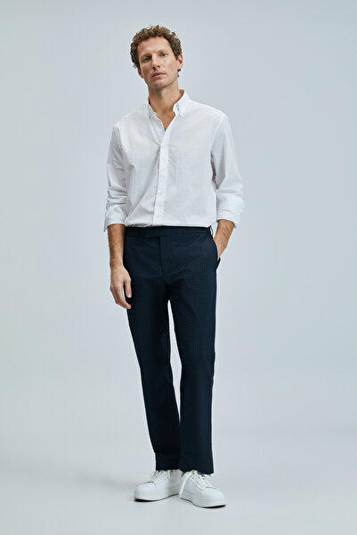 Lufian Pantaloni chino pentru bărbați Lukaso Smart Slim Fit bleumarin