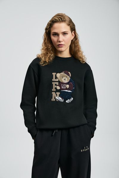 Lufian Dıamond Kadın Örme Sweatshırt Siyah