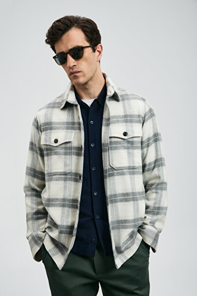 Lufian Valdo Erkek Basic Gömlek Regular Fit Gri