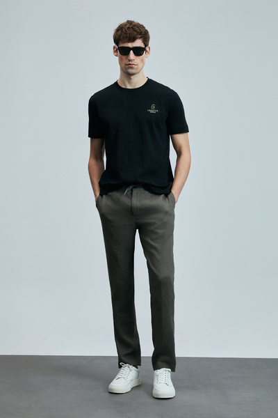 Lufian Олива Модерна Графична Тениска Черна