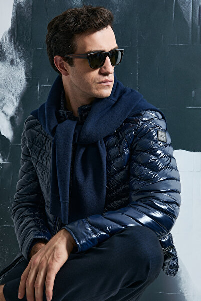 Lufian Luc Men's Goose Feather Coat Navy Blue