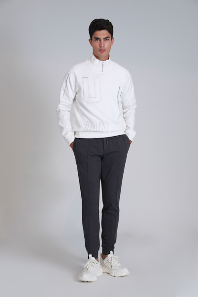 Lufian Pantaloni chino sport pentru bărbați, slim fit, antracit