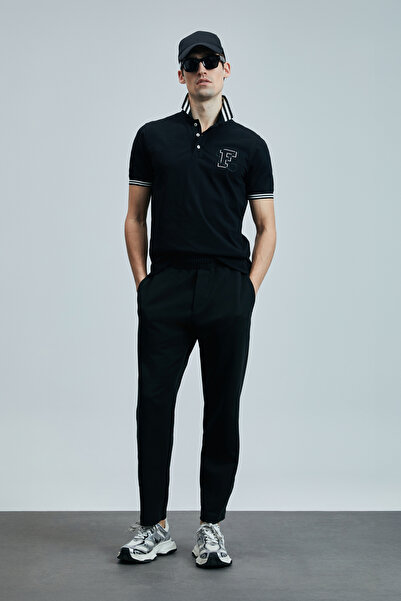 Lufian Tricou polo pentru bărbați Everes Smart negru