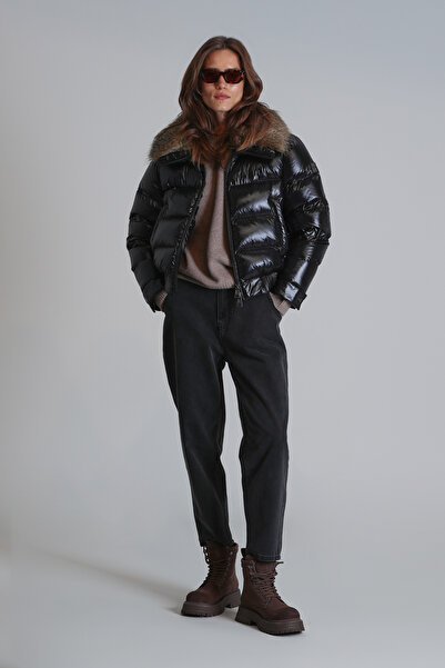 Lufian Lily Dámske džínsy Mom Fit - Vysoký pás, čierne