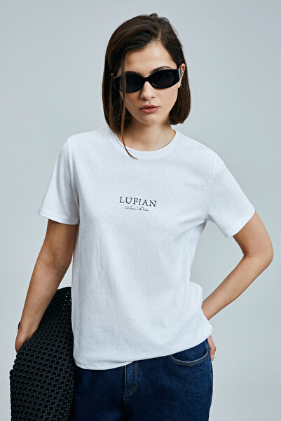 Lufian Tricou din bumbac Amy pentru femei, alb