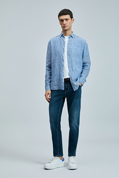 Lufian Fredıc Smart Jean Men's Trousers Slim Fit Blue