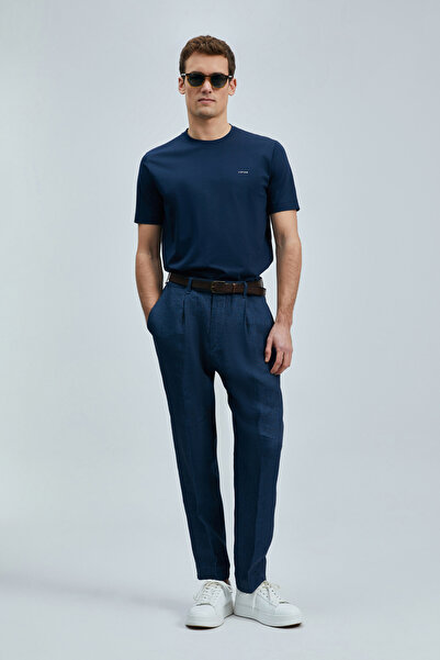 Lufian Bran Modern Grafik T- Shirt Lacivert