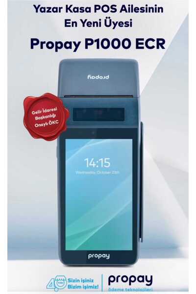 propay YazarkasaPos P1000 ECR Android 4G ve Wi-Fi (Mali kaydı yapılıp kargoya...