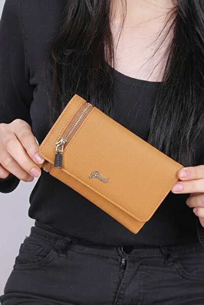 Grande 2639 Дамски портфейл от естествена кожа Taba