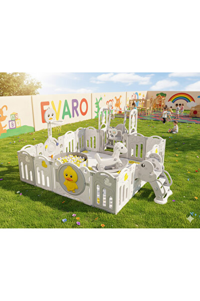 EVARO Modern Tasarım Katlanabilir Koruyucu Plastik Çit Kapalı Oyun Alanı Güve...