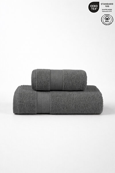 Ellaline طقم مناشف حمام قطن 100% منقوشة بالألماس - قطعتين، 50x80 سم/70x130 سم...