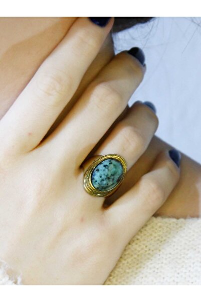 esha خاتم نسائي من الحجر الطبيعي الهندي فيرزوي قابل للتعديل euy1hf